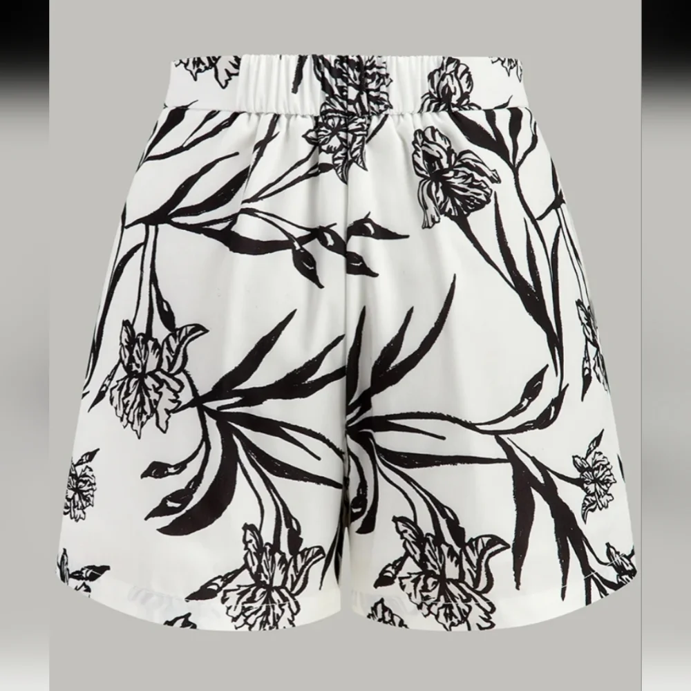 Commense Floral Print Peplum Top With Shorts Set NWT Sz L - Picture 6 of 16